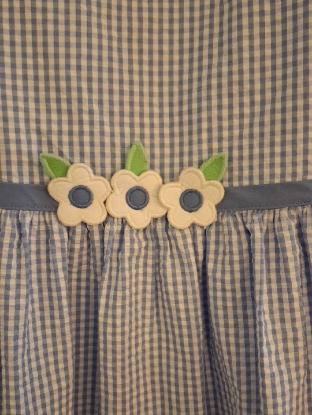 Florence Eiseman Blue Gingham Floral Belt Dress - Picture 3 of 8
